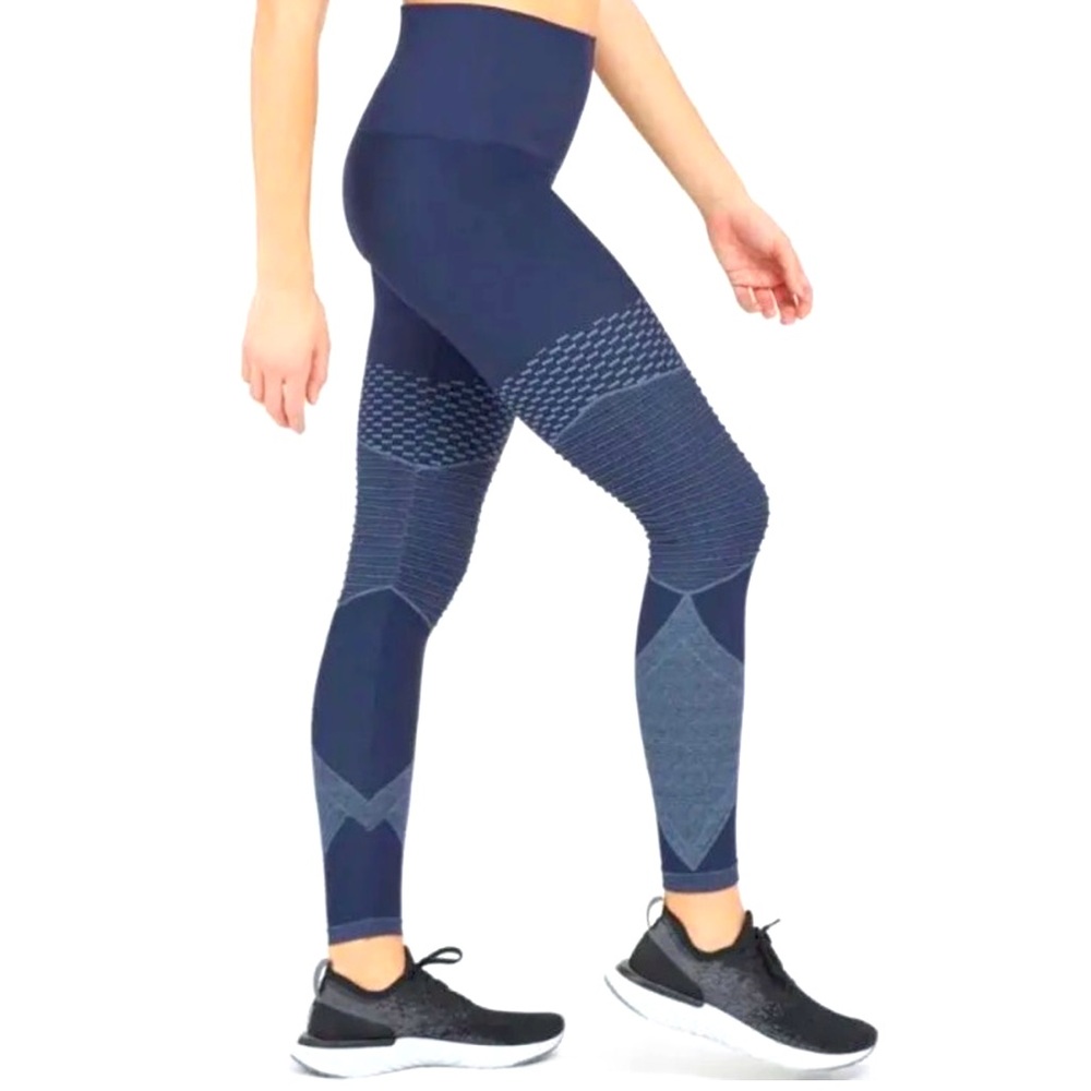 Blue Ribbed SPANX Leggings - Size Small